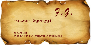 Fetzer Gyöngyi névjegykártya